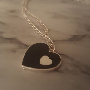 Black and white Heart Necklace